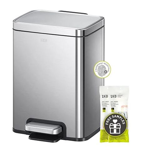 Thùng rác EKO EK9361MT-6L chống bám vân tay, nắp đậy êm ái, thiết kế thanh lịch cho phòng tắm và không gian nhỏ gọn