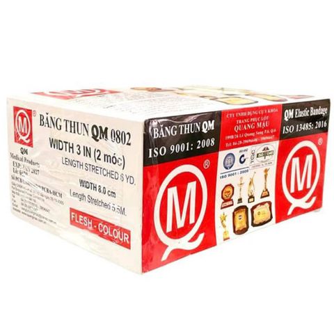 Hộp 12 Cuộn Băng Thun 3IN Quang Mậu - Chất Liệu Cotton Cao Cấp, Độ Co Dãn 200% Hỗ Trợ Chữa Trị Chấn Thương và Cố Định Khớp