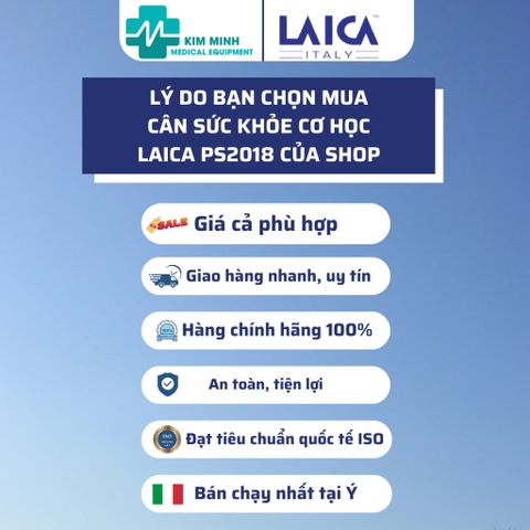 Cân Sức Khỏe Điện Tử Laica PS2018 - Cân Gia Đình Chính Xác Đến 130Kg, Thương Hiệu Ý, Thiết Kế Hiện Đại, Dễ Dàng Sử Dụng