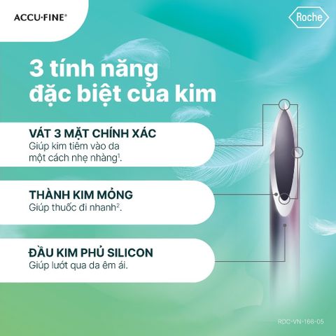 Đầu Kim Tiêm Insulin ACCU-CHEK FINE 4mm, 5mm - Kim Bánh Ú Dùng Cho Bút Tiêm Novofine, Lantus, Hỗ Trợ Tiểu Đường