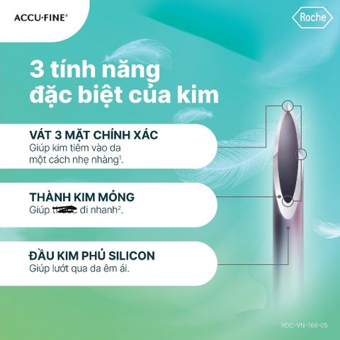 Đầu Kim Tiêm Insulin ACCU-CHEK FINE 4mm, 5mm - Kim Bánh Ú Dùng Cho Bút Tiêm Novofine, Lantus, Hỗ Trợ Tiểu Đường
