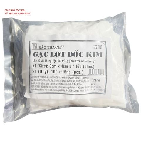 Băng gạc lót Đốc Kim 3cmx4cm 4 lớp - Sản phẩm chăm sóc vết thương tin cậy, 50 gói x 2 miếng - Dùng cho xét nghiệm tại nhà, an toàn & hiệu quả
