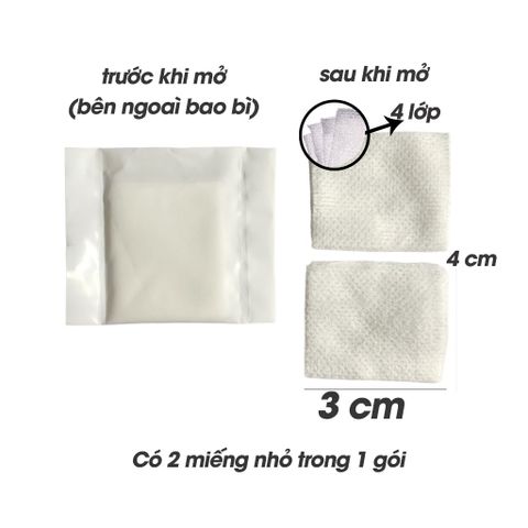 Băng gạc lót Đốc Kim 3cmx4cm 4 lớp - Sản phẩm chăm sóc vết thương tin cậy, 50 gói x 2 miếng - Dùng cho xét nghiệm tại nhà, an toàn & hiệu quả