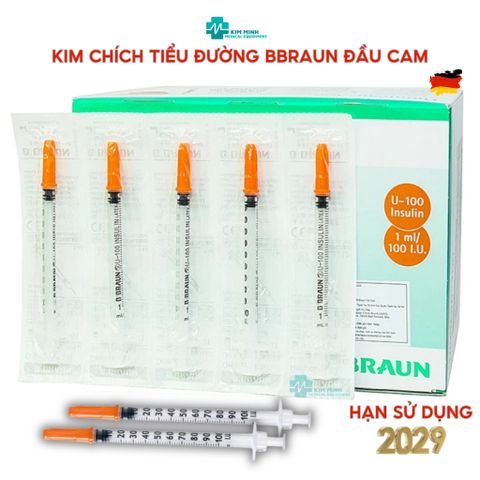 Bơm Tiêm Insulin Braun Omnican 1Ml/100IU Đầu Cam - Thiết Bị Y Tế Không Đau Cho Người Tiểu Đường