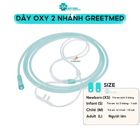 Dây Thở Oxy 2 Nhánh GREETMED - Thiết Bị Y Tế An Toàn Cho Trẻ Em và Người Lớn - Duy Trì Nồng Độ Oxy Trong Máu