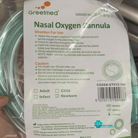 Dây Thở Oxy 2 Nhánh GREETMED - Thiết Bị Y Tế An Toàn Cho Trẻ Em và Người Lớn - Duy Trì Nồng Độ Oxy Trong Máu