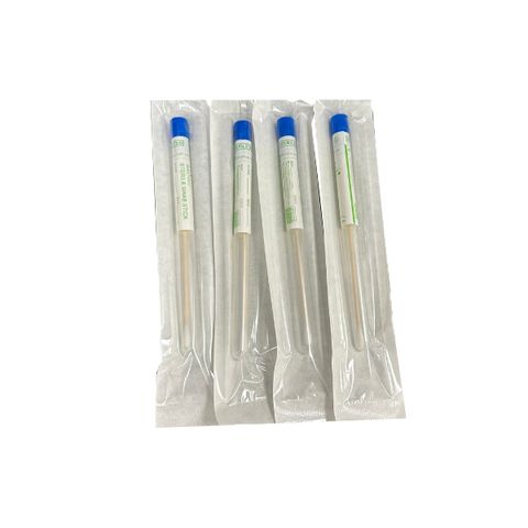 Que gòn lấy mẫu xét nghiệm tiệt trùng Greetmed - Gói 100 cây, dài 16cm, an toàn cho y tế, đóng trong ống bảo vệ