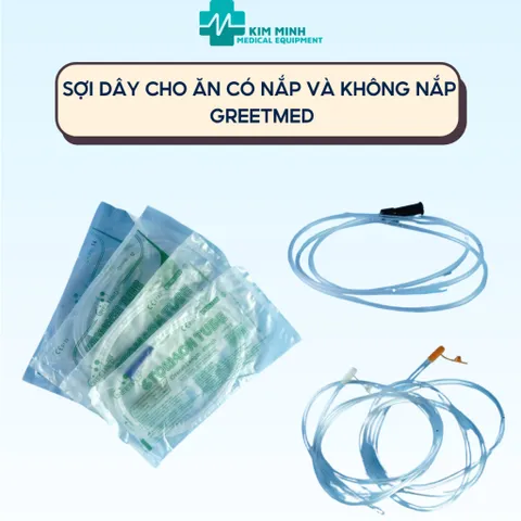 Sợi Dây Cho Ăn Sonde Dạ Dày Greetmed - Nhiều Kích Cỡ, Tùy Chọn Có Nắp hoặc Không Nắp, Thiết Bị Chăm Sóc Sức Khỏe