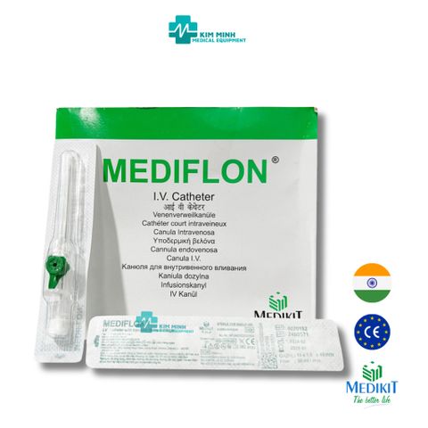 Kim Luồn Tĩnh Mạch Medikit Mediflon - Catheter Tiêm Truyền Tĩnh Mạch Hàng Ấn Độ, Nhiều Kích Cỡ, Dễ Dàng Sử Dụng