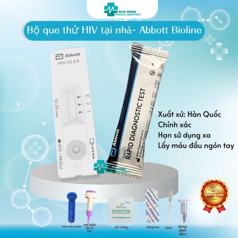 Que Test Nhanh HIV Tại Nhà - Abbott Bioline HIV 1/2 Chính Xác 99% - Dễ Dàng Thực Hiện, Xuất Xứ Hàn Quốc