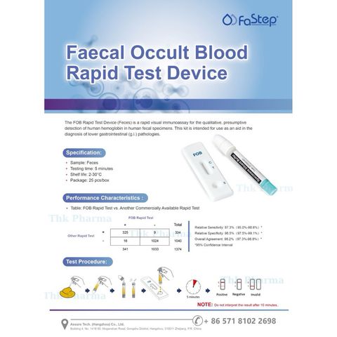 Que Test Phát Hiện Máu Ẩn Trong Phân FOB Fastep - Xét Nghiệm Sớm Ung Thư Đại Tràng & Chẩn Đoán Bệnh Tiêu Hóa