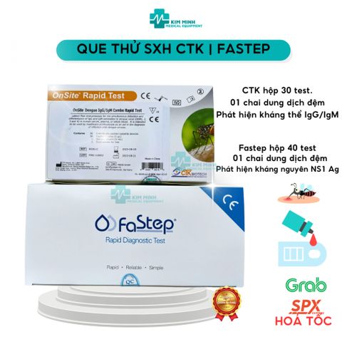 Que Thử Test Nhanh Sốt Xuất Huyết NS1 Ag & Kháng Thể IgG/IgM CTK - Hộp 30/40 Que Xét Nghiệm Chất Lượng Cao