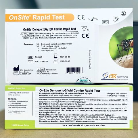 Que Thử Test Nhanh Sốt Xuất Huyết NS1 Ag & Kháng Thể IgG/IgM CTK - Hộp 30/40 Que Xét Nghiệm Chất Lượng Cao