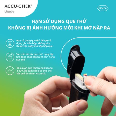 Que Thử Đường Huyết ACCU-CHEK® Guide - Hộp 25 Que, Độ Chính Xác ISO 15197:2013, Hàng Chính Hãng