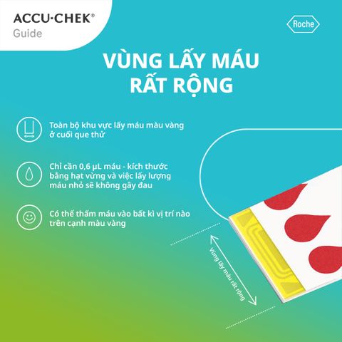 Que Thử Đường Huyết ACCU-CHEK® Guide - Hộp 25 Que, Độ Chính Xác ISO 15197:2013, Hàng Chính Hãng