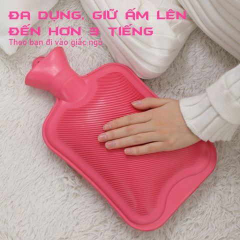 Túi Chườm Nóng Cao Su 2 Lít - Giúp Giảm Đau Hiệu Quả Cho Người Lớn & Trẻ Em - Thời Gian Giữ Nhiệt Lâu, An Toàn Khi Sử Dụng