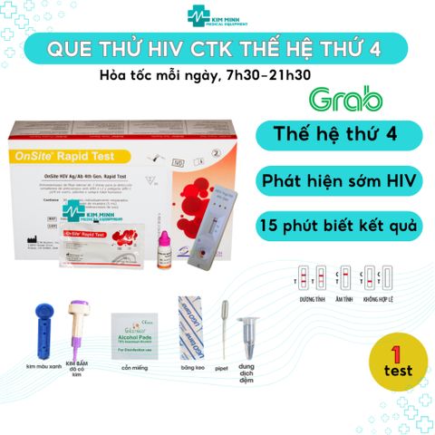 Que Test Nhanh HIV Combo AG/AB Thế Hệ Thứ 4 - Phát Hiện Sớm HIV Tại Nhà - Test Sàng Lọc An Toàn Từ Mỹ
