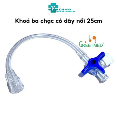 Khóa 3 Chạc Greetmed - Khóa 3 Ngã Có Dây Nối Vô Trùng Đối Với Thiết Bị Y Tế - Nhiều Kích Cỡ 10cm, 25cm, 35cm, 50cm, 100cm