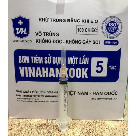 Combo 10 Ống Bơm Tiêm Sử Dụng Một Lần Vinahankook 5ml/cc - Thiết Bị Y Tế Chất Lượng Cao, Tiêu Chuẩn ISO, Dùng An Toàn Cho Sức Khỏe