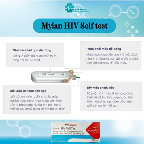 Bộ 2 Que Thử HIV Tại Nhà Mylan - Xét Nghiệm Chính Xác Trên 99% Xuất Xứ Australia, Dễ Dàng Sử Dụng và Đọc Kết Quả