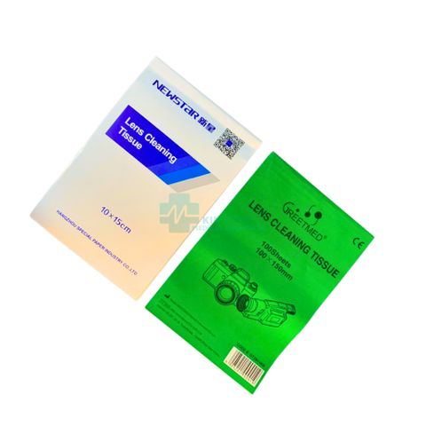Tập 100 Giấy Lau Kính Siêu Mịn Greetmed - Lau Sạch Kính Hiển Vi, Camera, Ống Kính Máy Ảnh - Kích Thước 100x150mm