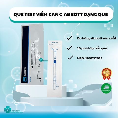 Test Nhanh Viêm Gan C Dạng Que 4mm - Xét Nghiệm Định Tính Kháng Thể HCV - Kết Quả Nhanh Chỉ Trong 10 Phút, Độ Nhạy 99,9%
