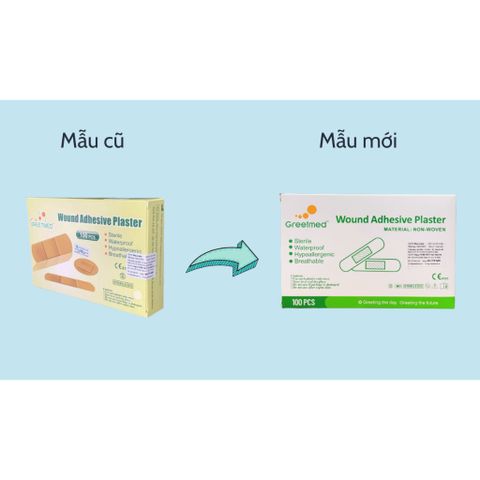 Băng Cá Nhân Sơ Cứu Vết Thương GREETMED 72 x 19mm - Hộp 100 Miếng Kháng Nước, Vô Trùng, An Toàn cho Gia Đình