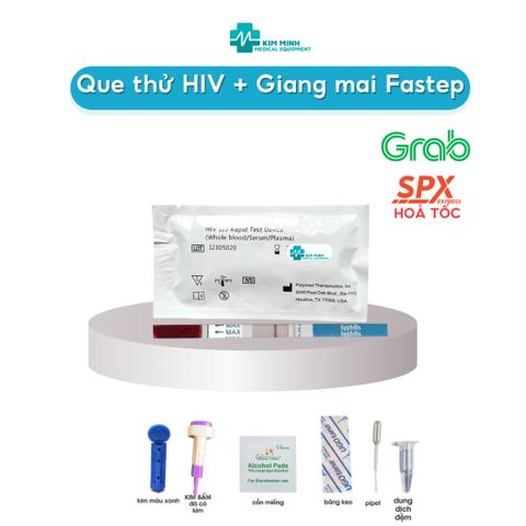 Bộ Test Nhanh HIV và Giang Mai Tại Nhà Fastep - Bộ Dụng Cụ Xét Nghiệm Chính Xác Cao, Kết Quả Nhanh Trong 10 Phút