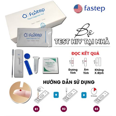 Bộ Test Nhanh HIV và Giang Mai Tại Nhà Fastep - Bộ Dụng Cụ Xét Nghiệm Chính Xác Cao, Kết Quả Nhanh Trong 10 Phút