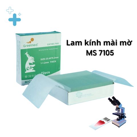 Hộp Lam Kính Hiển Vi Đầu Nhám Greetmed - 72 Miếng Thủy Tinh Cao Cấp, Vô Trùng, Phù Hợp Phòng Xét Nghiệm Y Tế