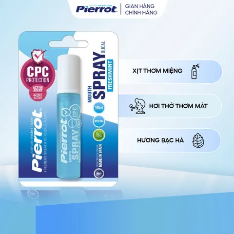 Xịt thơm miệng Pierrot Kissing Spray 10ml Bạc Hà - Giảm Hôi Miệng, Hơi Thở Thơm Mát, Đặc Biệt Dành Cho Người Thích Sự Tự Tin