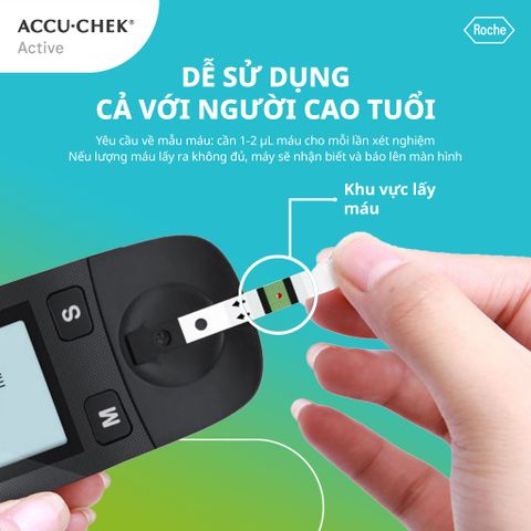 Hộp 25 Que Thử Đường Huyết ACCU-CHEK® Active - Thiết Bị Kiểm Tra Đường Huyết Chính Hãng, Hạn Sử Dụng 06/2026