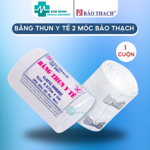 Cuộn Băng Gạc Co Giãn Bảo Thạch - Y Tế 2 Móc/3 Móc, Độ Co Dãn Cao, Hỗ Trợ Giảm Đau, Sử Dụng Được Nhiều Lần