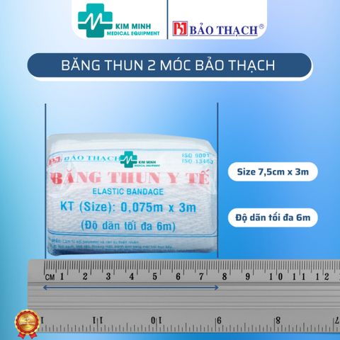 Cuộn Băng Gạc Co Giãn Bảo Thạch - Y Tế 2 Móc/3 Móc, Độ Co Dãn Cao, Hỗ Trợ Giảm Đau, Sử Dụng Được Nhiều Lần