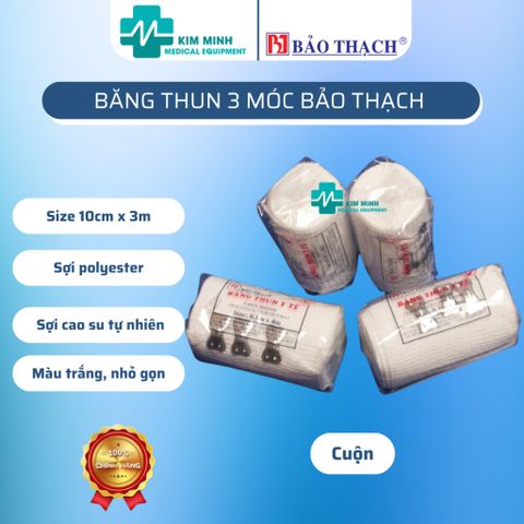 Cuộn Băng Gạc Co Giãn Bảo Thạch - Y Tế 2 Móc/3 Móc, Độ Co Dãn Cao, Hỗ Trợ Giảm Đau, Sử Dụng Được Nhiều Lần