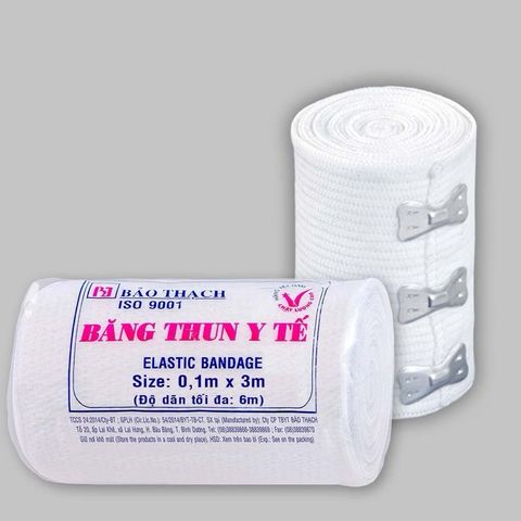 Cuộn Băng Gạc Co Giãn Bảo Thạch - Y Tế 2 Móc/3 Móc, Độ Co Dãn Cao, Hỗ Trợ Giảm Đau, Sử Dụng Được Nhiều Lần
