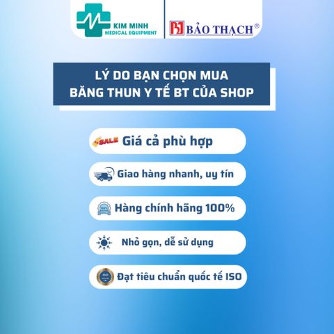 Cuộn Băng Gạc Co Giãn Bảo Thạch - Y Tế 2 Móc/3 Móc, Độ Co Dãn Cao, Hỗ Trợ Giảm Đau, Sử Dụng Được Nhiều Lần