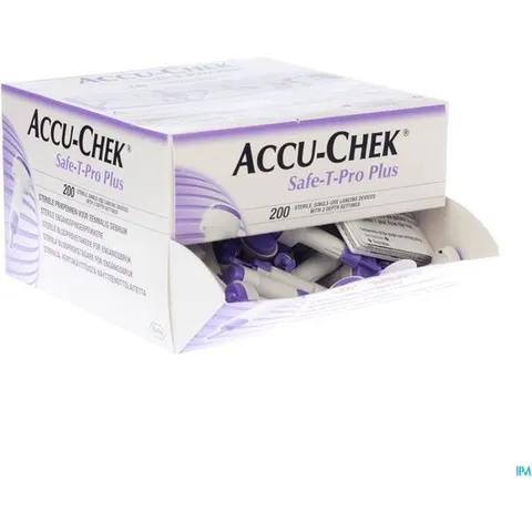 Thiết Bị Lấy Máu Accu-Chek Safe-T-Pro Plus - Kim Bấm Vô Trùng Điều Chỉnh Độ Đâm Sâu - Hộp 200 Kim Chính Hãng