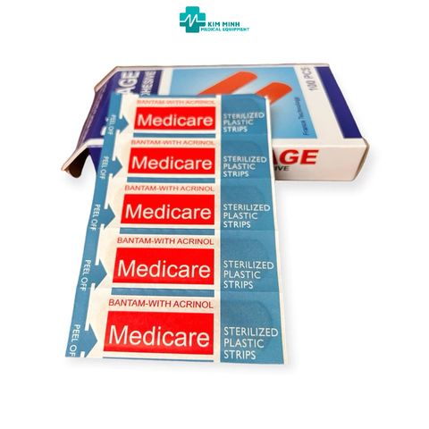 Băng Cá Nhân Y Tế Bandage - Hộp 100 Miếng Thấm Nước - Bảo Vệ Da Cho Sức Khỏe Hàng Ngày