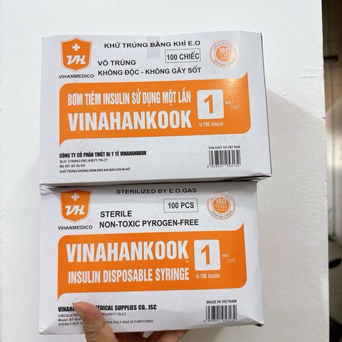 Kim Tiêm Insulin Sử Dụng Một Lần Vinahankook 1cc (10 Cây) - Thiết Bị Y Tế Tiểu Đường Vô Trùng Dùng Trong Thẩm Mỹ Spa