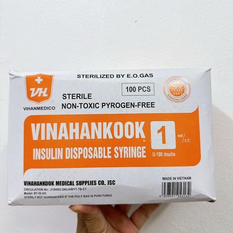 Kim Tiêm Insulin Sử Dụng Một Lần Vinahankook 1cc (10 Cây) - Thiết Bị Y Tế Tiểu Đường Vô Trùng Dùng Trong Thẩm Mỹ Spa