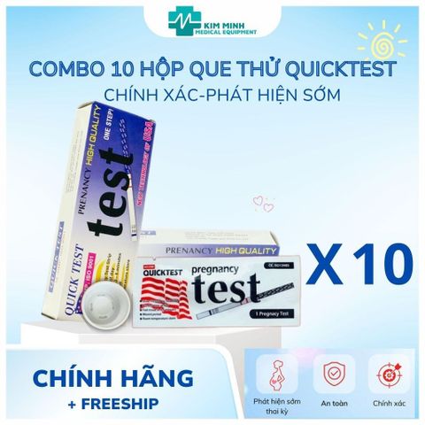 Combo 10 Que Thử Thai Quicktest Bản Nhỏ - Sản Phẩm Độ Chính Xác Cao Để Kiểm Tra Tình Trạng Có Thai Tại Nhà
