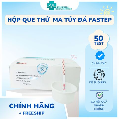 Que Thử Ma Túy Đá Methaphetamin Fastep - Hộp 50 Test và 50 Cốc, Kiểm Tra Nhanh Lưu Ý Sử Dụng Hàng Chính Hãng