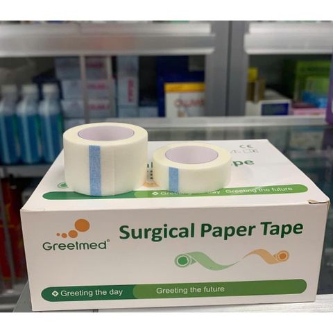 Combo 3 Cuộn Băng Keo Giấy Y Tế Greetmed 2,5 cm x 10 Yard - An Toàn Cho Da Nhạy Cảm, Không Để Lại Vết Dính