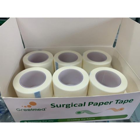Combo 3 Cuộn Băng Keo Giấy Y Tế Greetmed 2,5 cm x 10 Yard - An Toàn Cho Da Nhạy Cảm, Không Để Lại Vết Dính