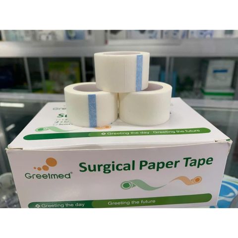 Combo 3 Cuộn Băng Keo Giấy Y Tế Greetmed 2,5 cm x 10 Yard - An Toàn Cho Da Nhạy Cảm, Không Để Lại Vết Dính