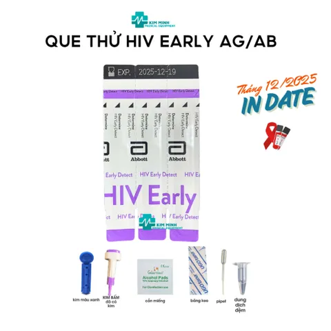 Bộ Test Phát Hiện Sớm HIV COMBO Thế Hệ Thứ 4 - 3 Que Test Agar/Antibody Chính Hãng Nhật Bản