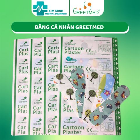 Băng cá nhân Cute Greetmed hình thú - Hộp 100 miếng tiện lợi, an toàn cho trẻ em và người lớn, thiết kế đáng yêu và tươi sáng.