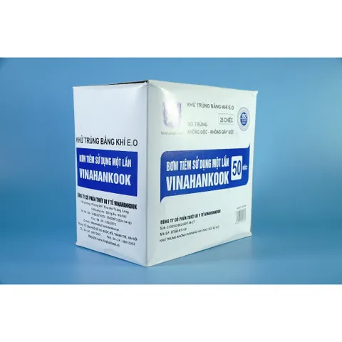Hộp 25 Bơm Tiêm Y Tế 50cc VINAHANKOOK - Xilanh 50ml Hút Dịch - An Toàn và Tiện Lợi Cho Chăm Sóc Sức Khỏe