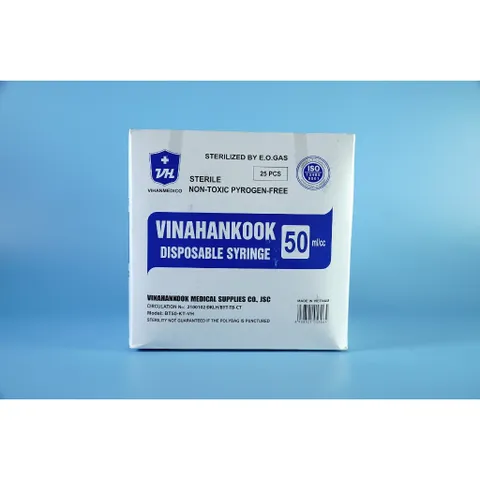 Hộp 25 Bơm Tiêm Y Tế 50cc VINAHANKOOK - Xilanh 50ml Hút Dịch - An Toàn và Tiện Lợi Cho Chăm Sóc Sức Khỏe